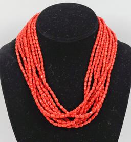 Multi-Strand Coral Colored Beads - Desert Rose Trading Design