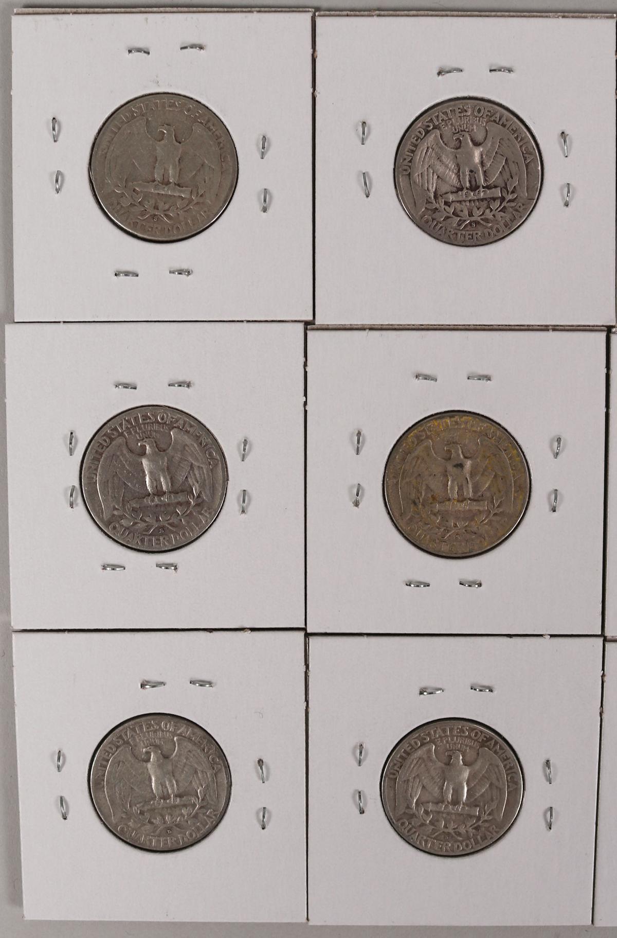 12 Washington Silver Quarters