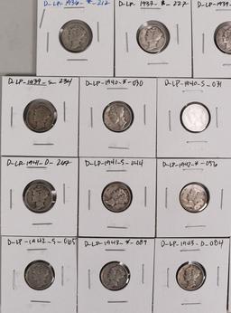 15 Mercury Silver Dimes