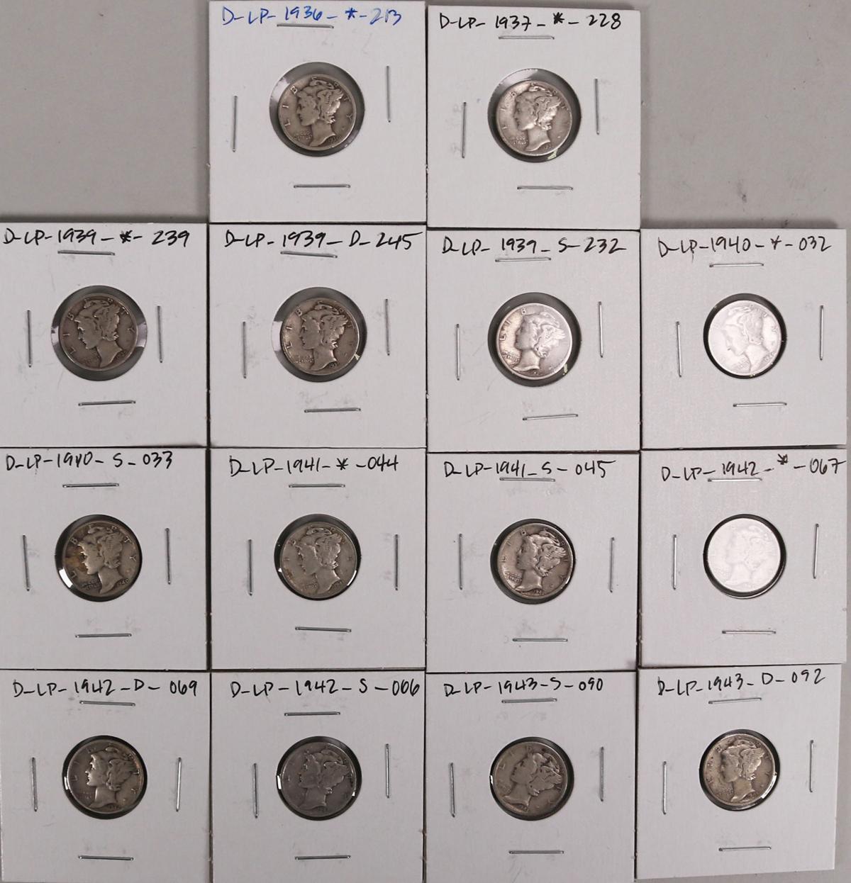 14 Mercury Silver Dimes