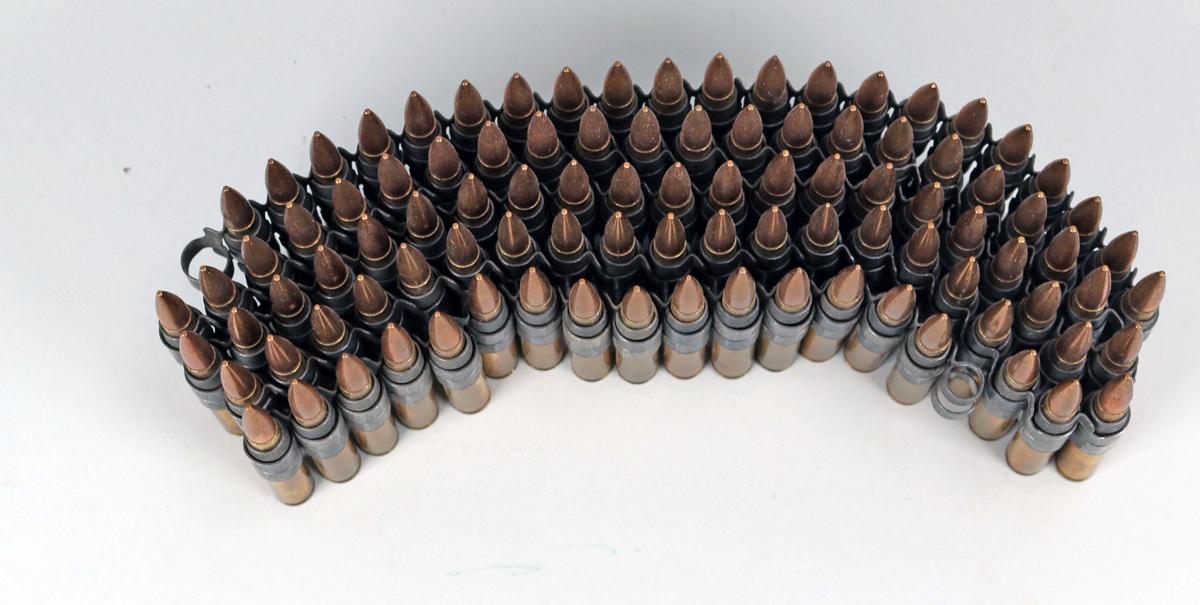 Vintage .30 - 06 Ammo on Belt., 90 + Rds.