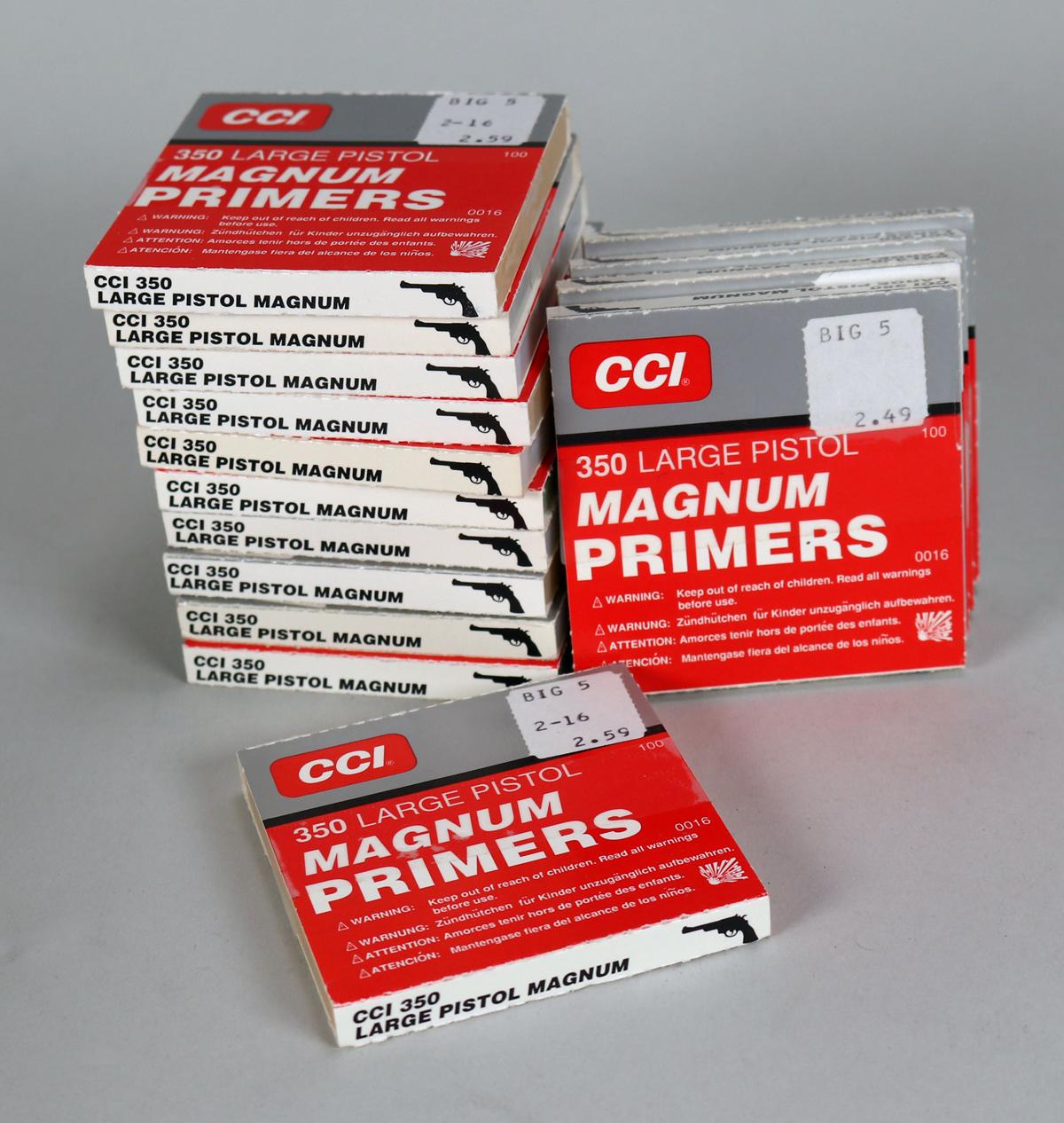 CCI 350 Large Pistol Magnum Primers, 15 Boxes of 100