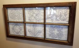 Old Window w/ Quilted Panels