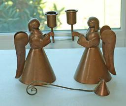 Copper Finished Angel Candlesticks