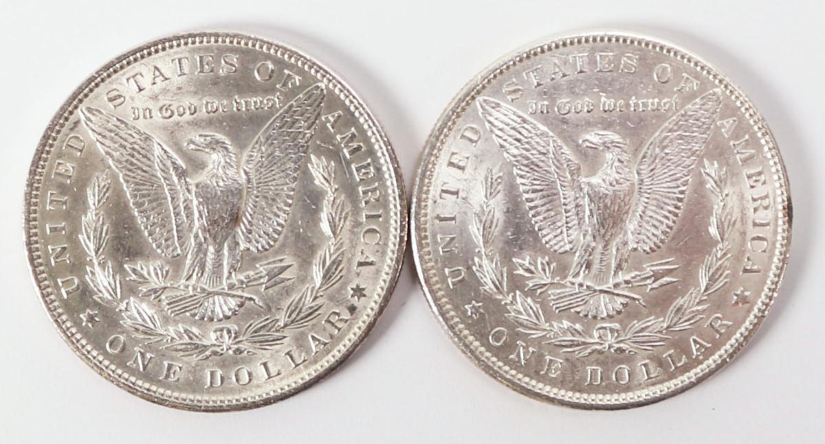 2 - 1896-P Morgan Silver Dollars