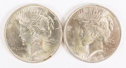 2 - 1923-P Peace Silver Dollars