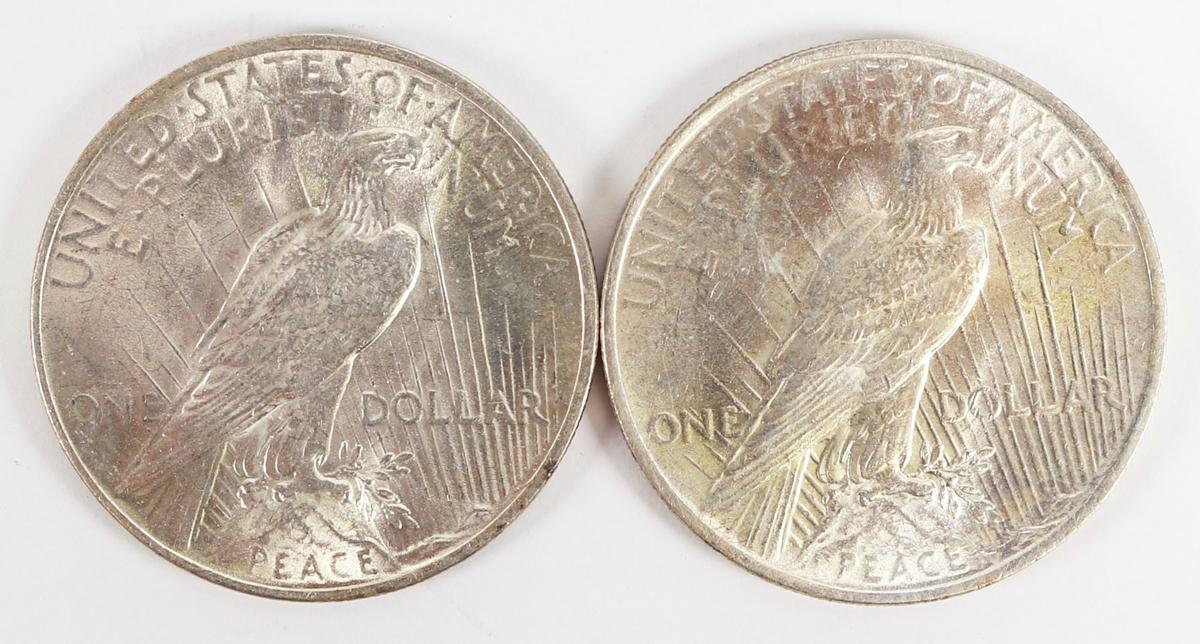 2 - 1923-P Peace Silver Dollars