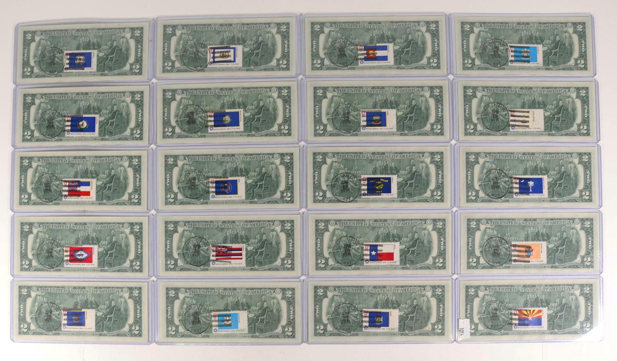 20 1976 $2 Federal Reserve Notes with Consecutive Serial Numbers