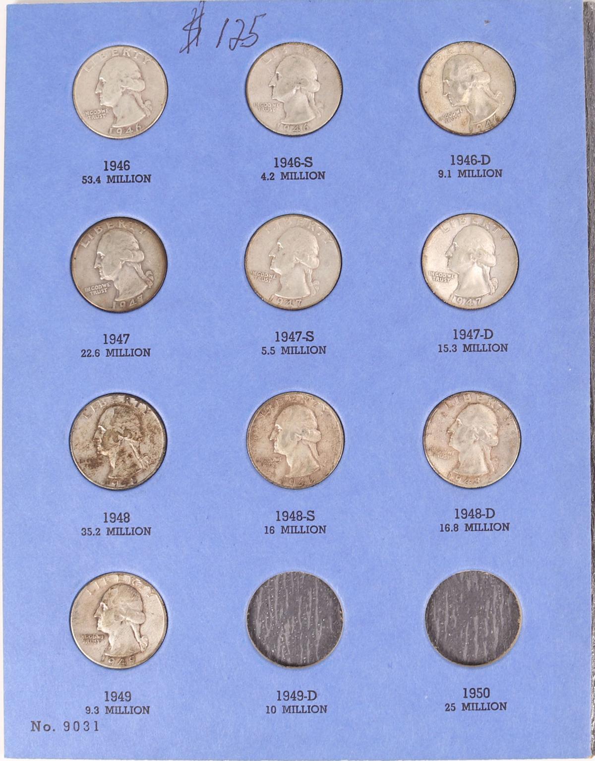 Washington Silver Quarter Book 1946 to 1964