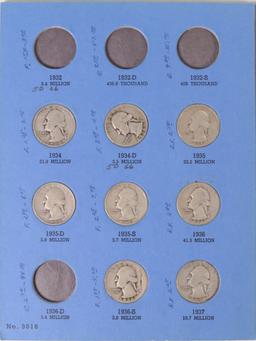 Washington Silver Quarter Book 1932 to 1945