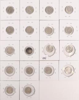 18 Roosevelt Silver Dimes - Various Dates/Mints