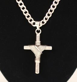 .925 Necklace with .925 Mexico Cross Pendant