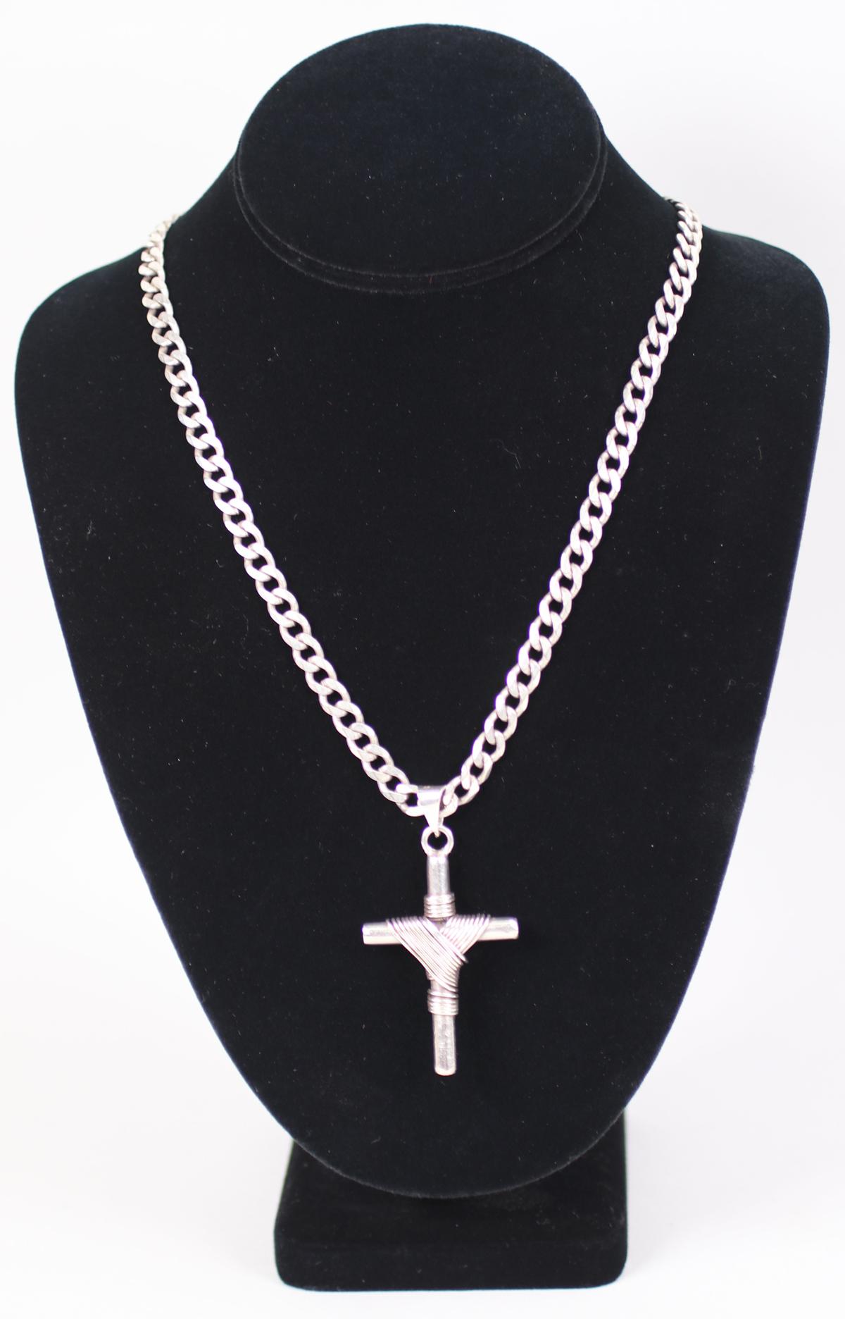 .925 Necklace with .925 Mexico Cross Pendant