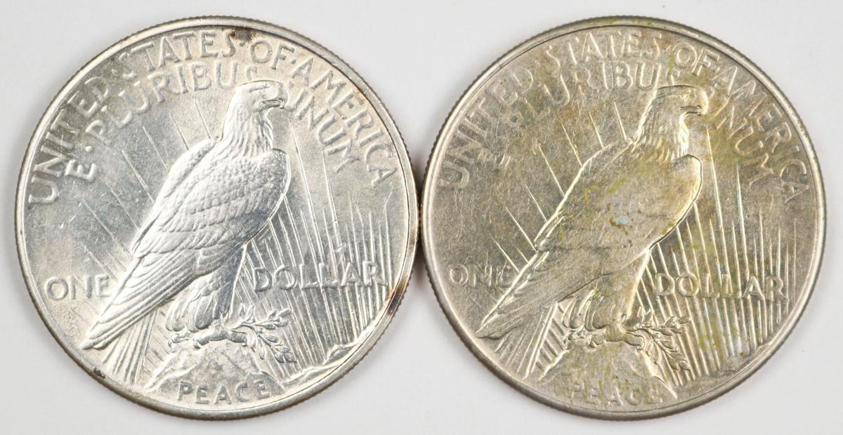 2 - 1925-P Peace Silver Dollars
