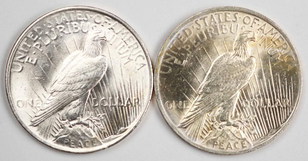 2 - 1923-P Peace Silver Dollars