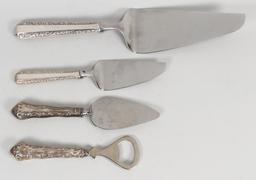 Towle Sterling Handle Cake/Pie Servers & Sterling Bottle Opener