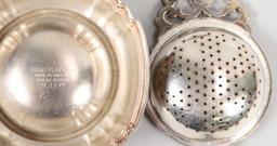 Silver "Queen Anne" Tea Strainer & Drip Bowl and