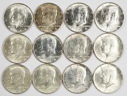 12 - 1964-D Kennedy Half Dollars