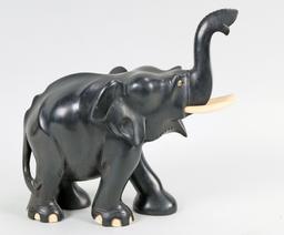 Hand Carved Ebony Elephant, Ceylon (Sri Lanka)