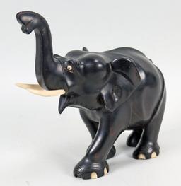 Hand Carved Ebony Elephant, Ceylon (Sri Lanka)