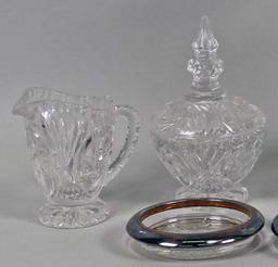 Charity Item: Crystal Pitcher, Sugar & Cream, Coasters