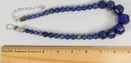 Desert Rose Trading Lapis Lazuli Graduated Necklace w/.925 Hook & Eye  Clasp