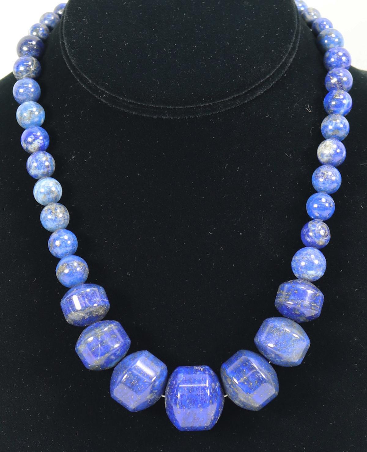 Desert Rose Trading Lapis Lazuli Graduated Necklace w/.925 Hook & Eye  Clasp