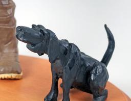 "Black Lab & Goose Hunter"  Dave Constantine Sculpture - Hand Painted