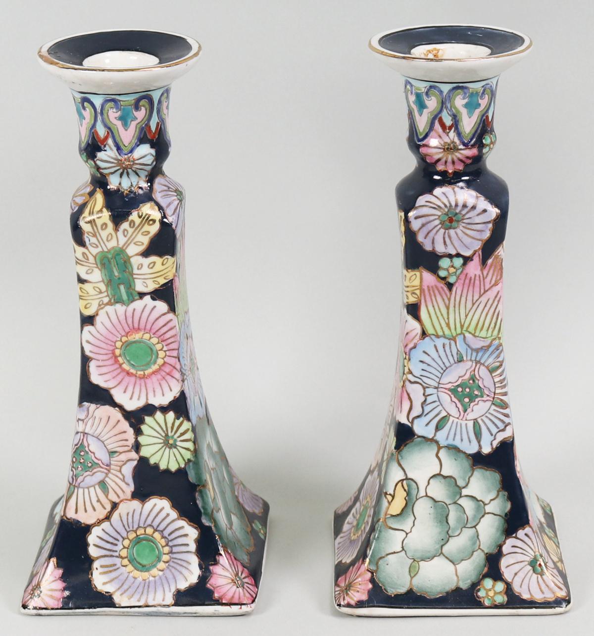 Pair of Chinese Porcelain Candlesticks