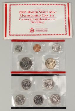 1999 US Mint Coin Set incl. Quarters, 2006 US Mint Unc Coin Set & 2003P 5pc Quarter Set