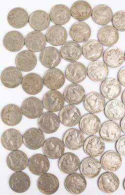 Bag of Buffalo Nickels, 70 +/- coins