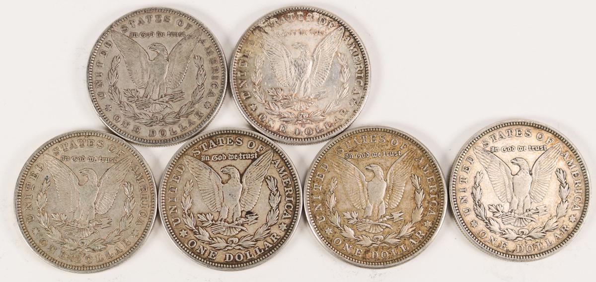 6 Morgan Silver Dollars