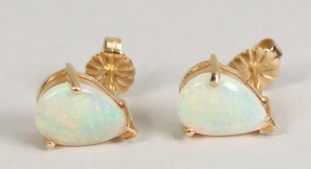 14k Fire Opal Earrings, 2.1 Grams