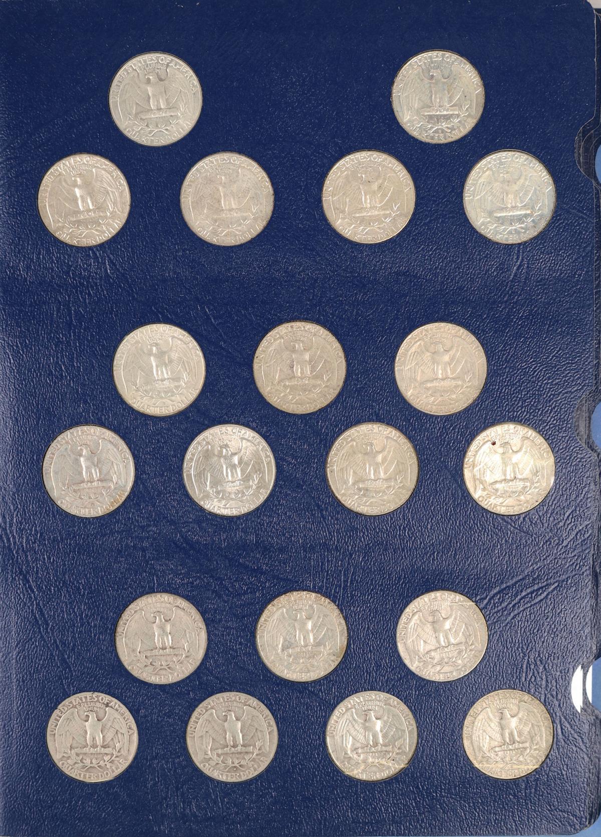 Washington Silver Quarter Book 1932-1964, incomplete(missing 2)