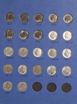 Roosevelt Dime Book 1946-1967 (Note 8 are NOT silver)