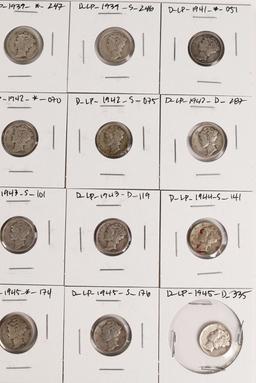 16 Mercury Dimes, Various  dates/mints