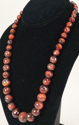 Tiger's Eye Style Faceted Graduated DTR Jay King Necklace