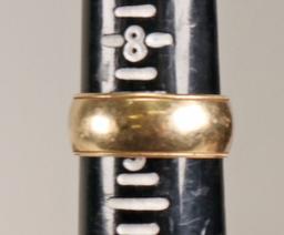 14k Gold Band, Sz. 9, 7.6 Grams