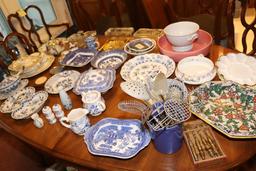 Tableware, Dining Room Table w/ Leaves & Chairs, Linens, China Cabinet Items