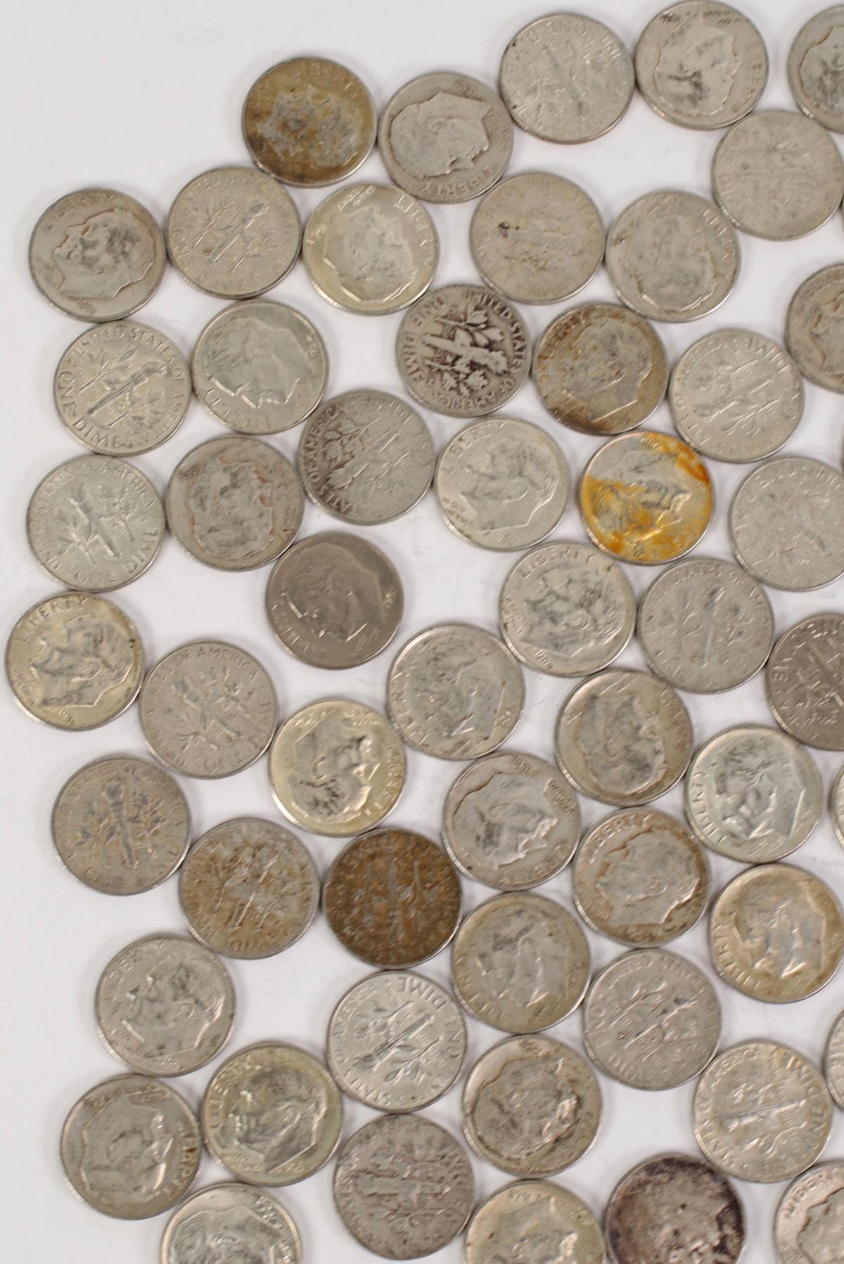 98 +/- Roosevelt Silver Dimes; various dates/mints