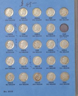 Roosevelt Silver Dime Book 1946, approx. +/- 49 coins