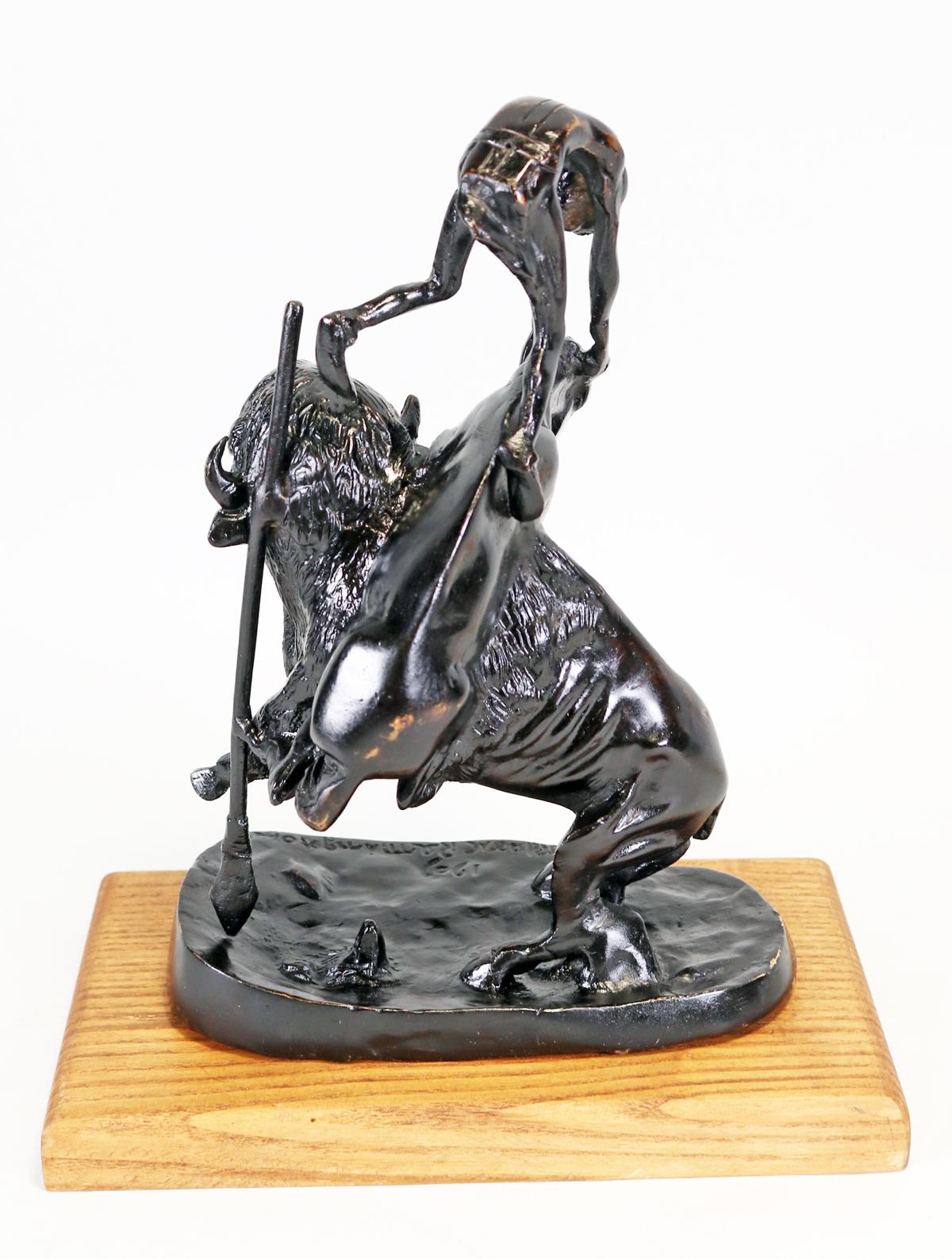 Remington Bronze "Buffalo Horse" w/ Wood Base