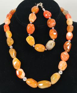 DTR Jay King Ambered Colored Gemstone Necklace & Matching Bracelet