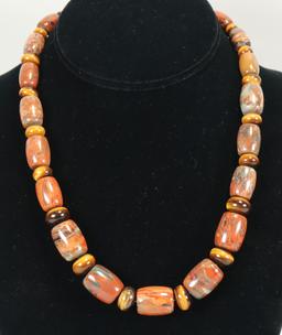 DTR Jay King Tiger's Eye & Barrel Bead Gemstone Necklace