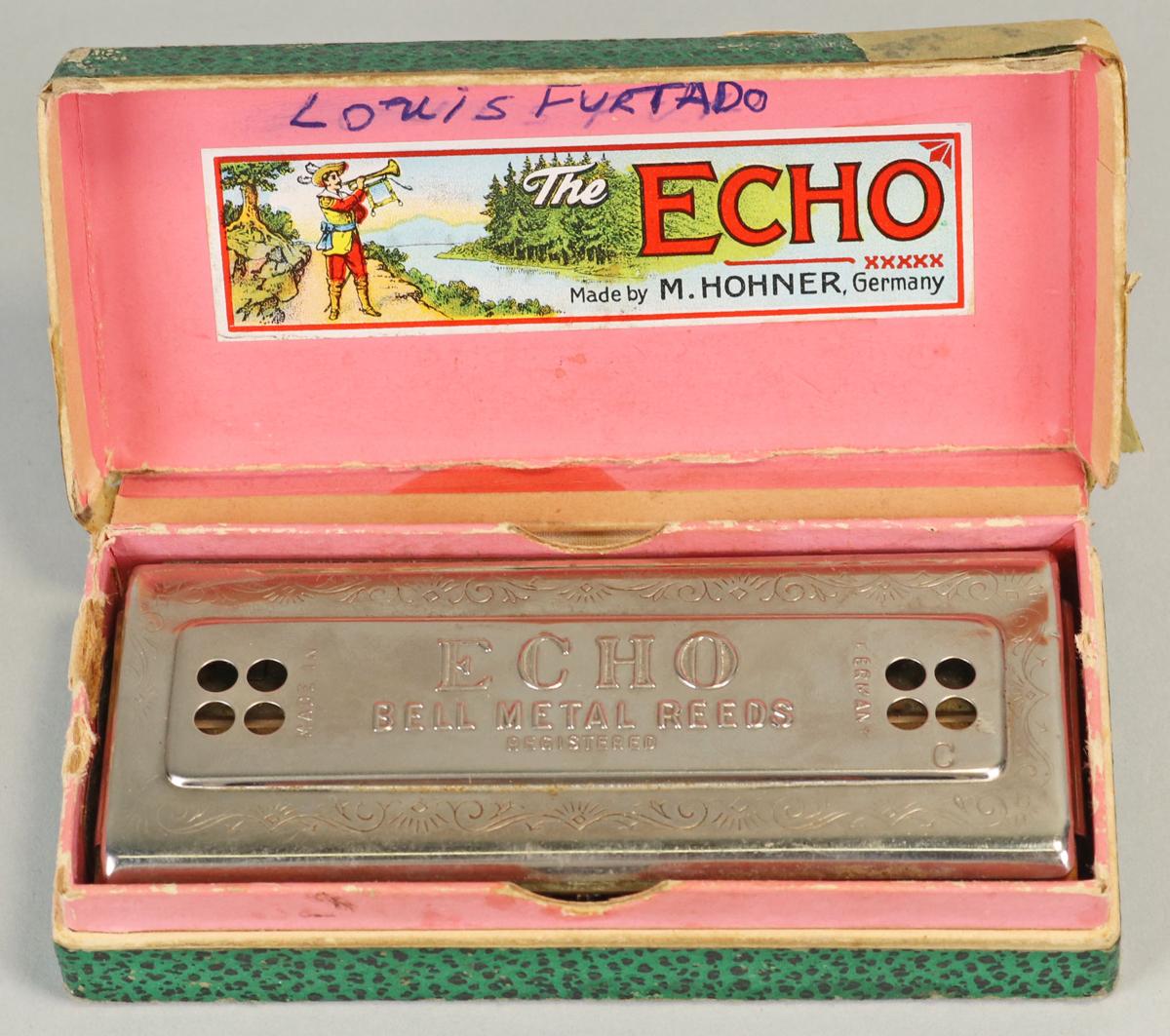 M. Hohner "Echo" Bell Metal Reeds Harp Harmonica, Key C/G