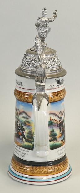 German Regimental Lithophane Beer Stein