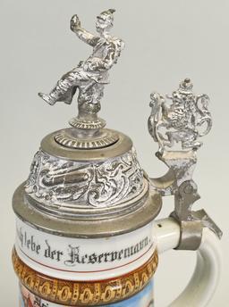 German Regimental Lithophane Beer Stein