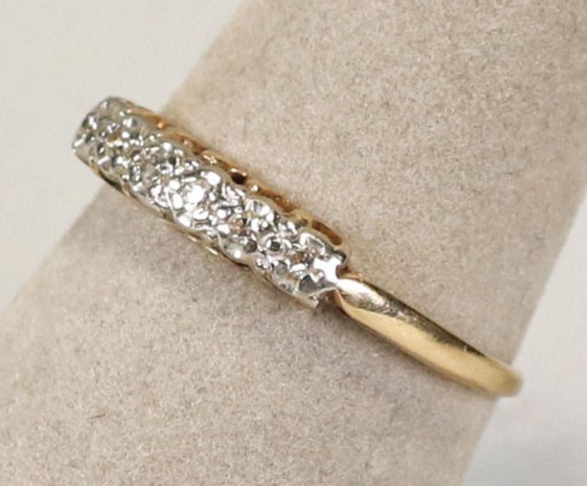 14k Gold Ring w/ Diamonds, Sz. 7, 1.4 Grams