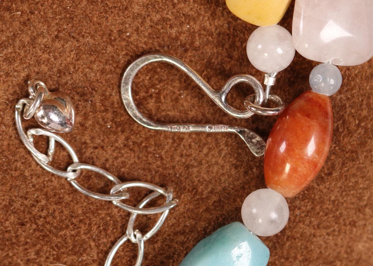 Multi Colored Gemstone Graduated Necklace