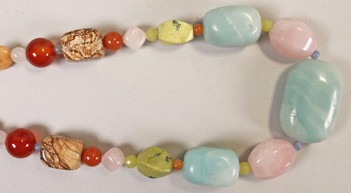 Multi Colored Gemstone Graduated Necklace